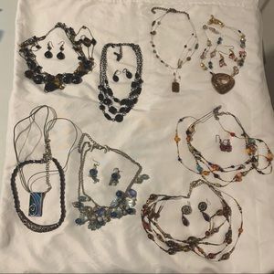 Set of Costume Jewelry Pieces: Necklaces and Earrings